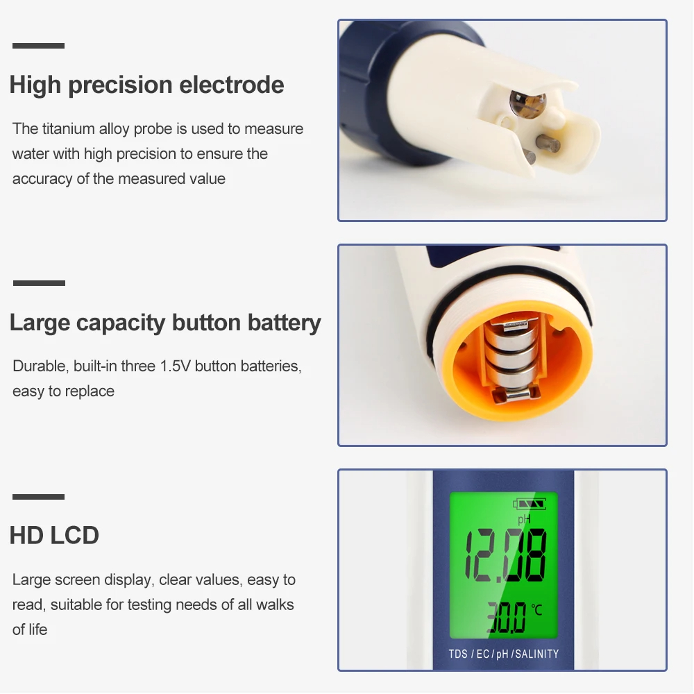 5 In 1 Digital PH TDS EC Meter - Ph Meter Digital Water Tester recension och pris