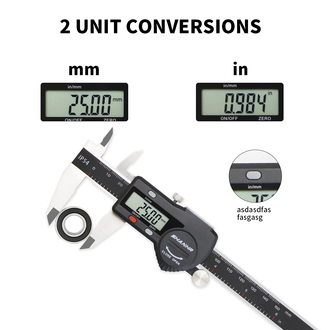 SHANHR IP54 150 mm Electronic  - Digital Caliper 150Mm Stainless Steel recension och pris